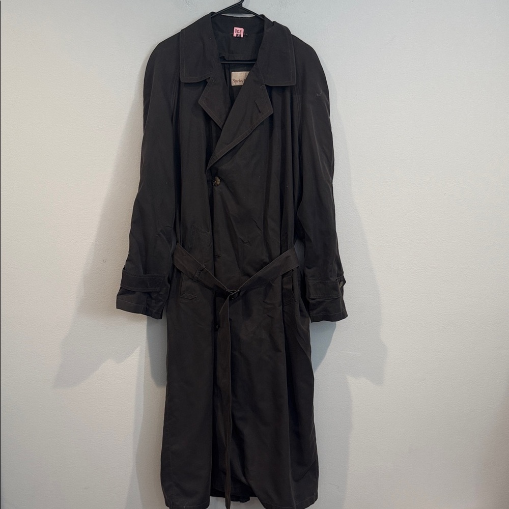 Classic Vintage Black Men's Trench Coat